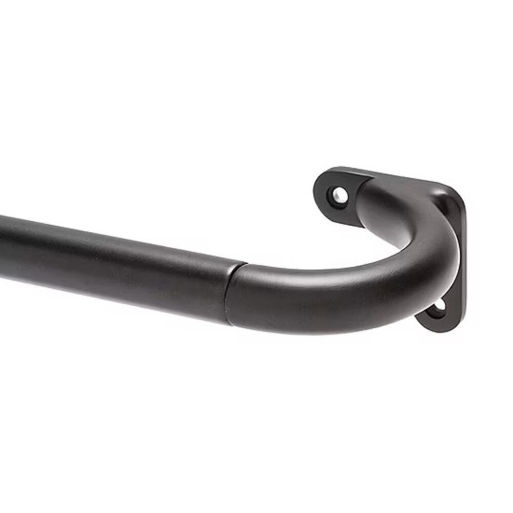 Sun Zero Wrap Around 3/4" Adjustable Curtain Rod 28 to 48 in Black